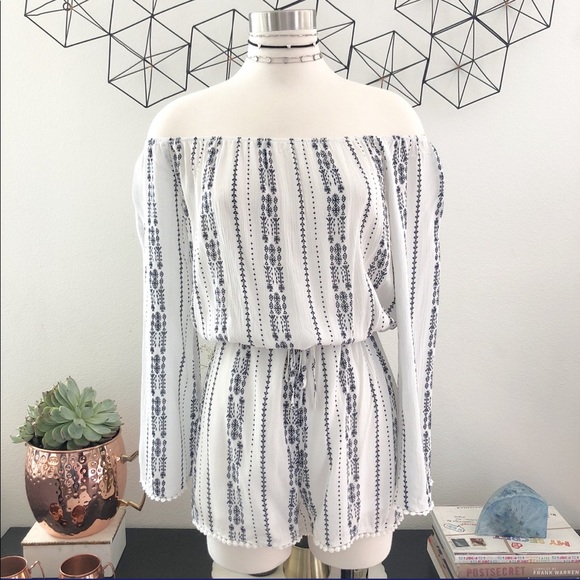 Just About Noon Pants - ✨ Final Price- Off The Shoulder Bell Sleeve Romper